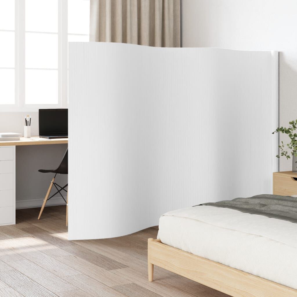 vidaXL Room Divider White 165x400 cm Bamboo