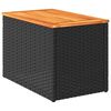 vidaXL Garden Side Tables 2pcs Black 55x34x37cm Poly Rattan Solid Wood