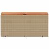 vidaXL Garden Storage Box Beige 110x50x54 cm Poly Rattan Acacia Wood