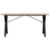 vidaXL Dining Table Y-Frame 140x80x75.5 cm Solid Wood Pine and Steel