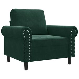 vidaXL Sofa Chair Dark Green 60 cm Velvet