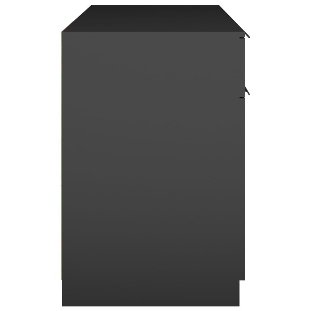 vidaXL Desk Black 100x50x75 cm Engineered Wood