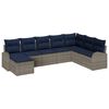 vidaXL Garden Sofa Set with Cushion 8 pcs Grey Poly Rattan