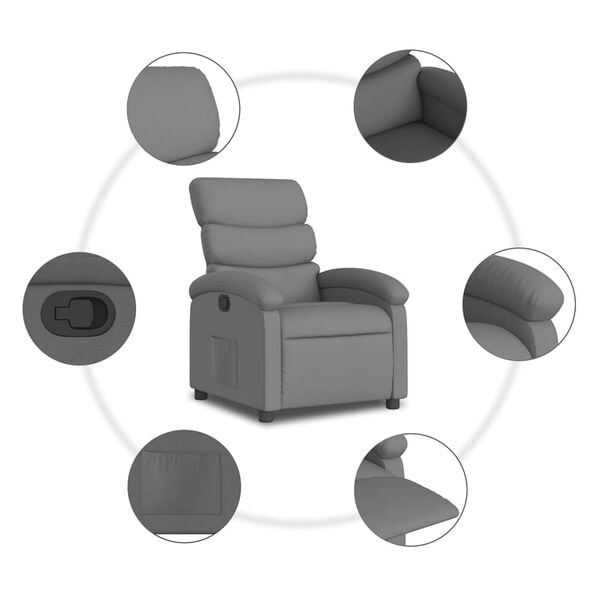 vidaXL Recliner Chair Dark Grey Fabric