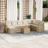 vidaXL 9 Piece Garden Sofa Set with Cushions Beige Poly Rattan