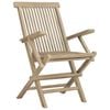 vidaXL 5 Piece Garden Dining Set Grey Solid Wood Teak