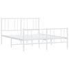vidaXL Metal Bed Frame without Mattress with Footboard White 150x200cm