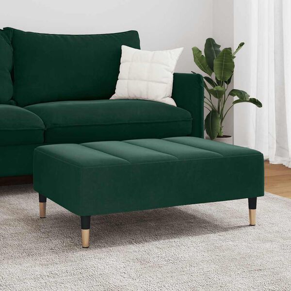 vidaXL Footstool Dark Green 77x55x31 cm Velvet