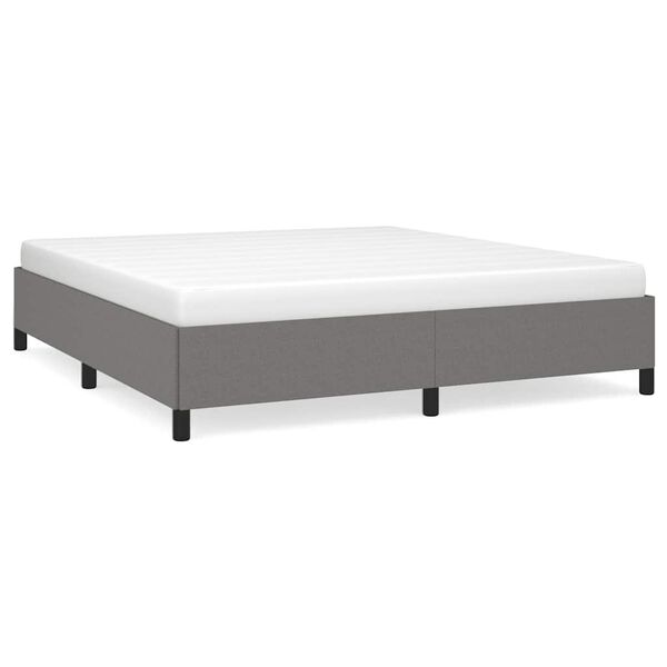 vidaXL Bed Frame without Mattress Dark Grey 193x203 cm King Fabric