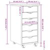 vidaXL Rolling Cabinet with Drawers MOSS Honey Brown Solid Wood Pine