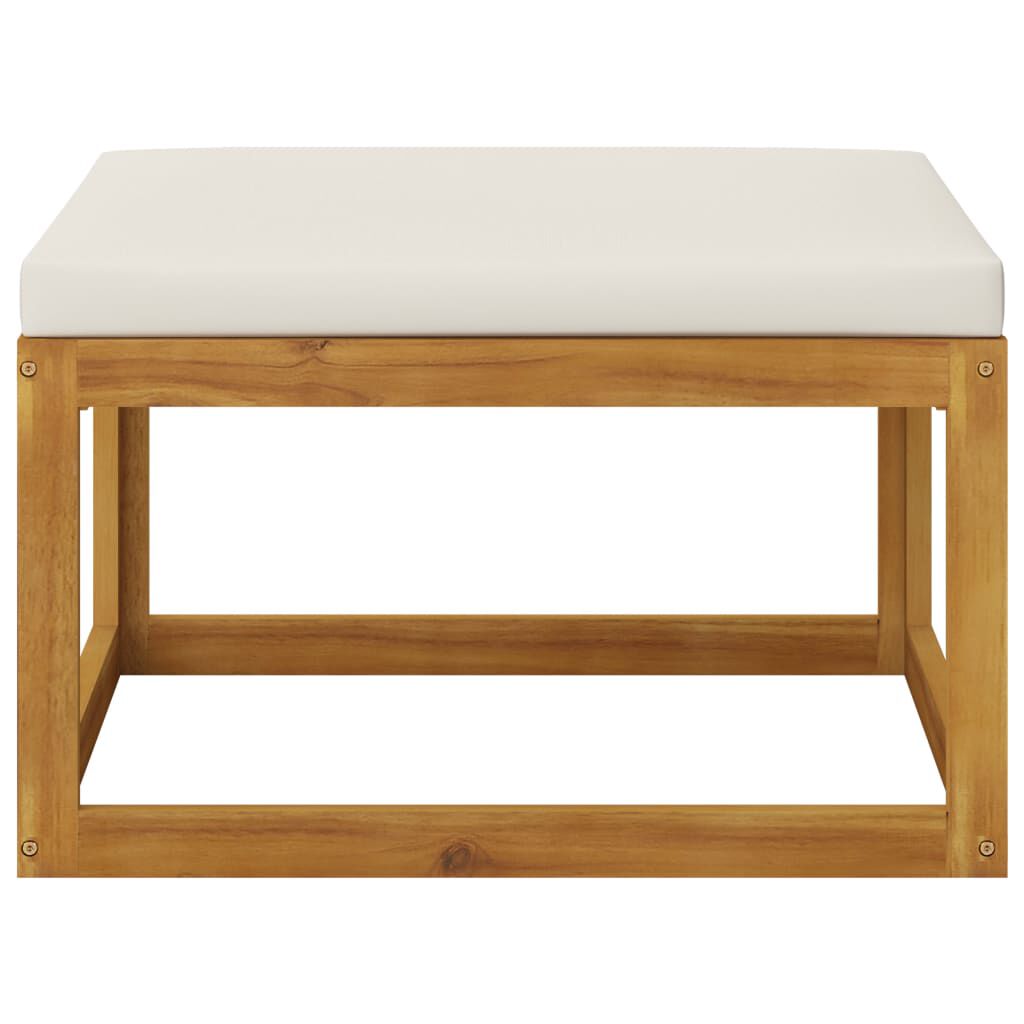 vidaXL 8 Piece Garden Lounge Set with Cushion Cream Solid Acacia Wood