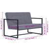 vidaXL 2-Seater Sofa with Armrests Light grey Steel and Fabric