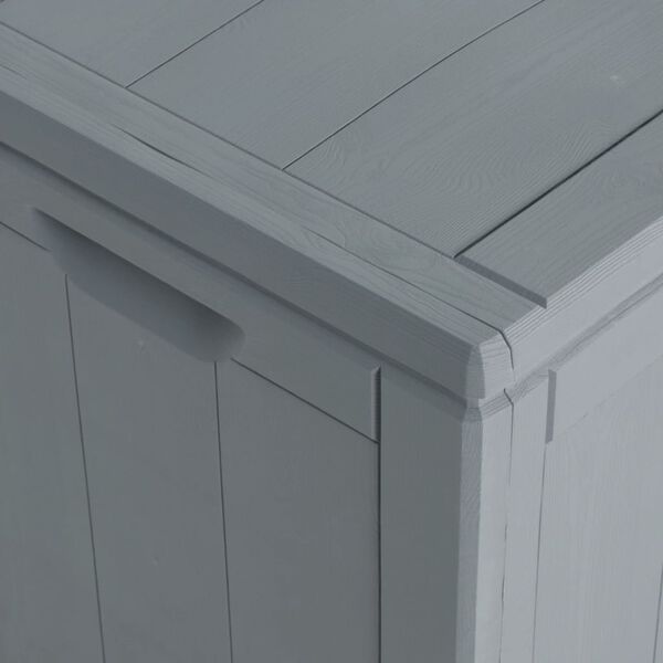 vidaXL Garden Storage Box 90L Grey PP Wood Look