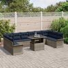 vidaXL Garden Sofa Set with Cushion 11 pcs Grey Poly rattan