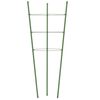 vidaXL Garden Plant Supports with 3 Rings 5 pcs Green 45 cm Steel
