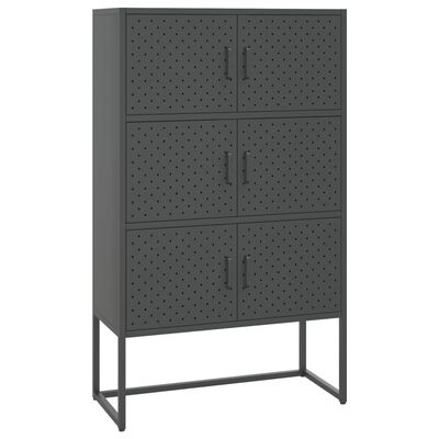 vidaXL Highboard Anthracite 80x35x135 cm Steel