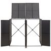 vidaXL Double Wheelie Bin Shed Black 140x80x117 cm Poly Rattan