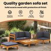 vidaXL 2 Piece Garden Lounge Set with Dark Grey Cushions Acacia Wood