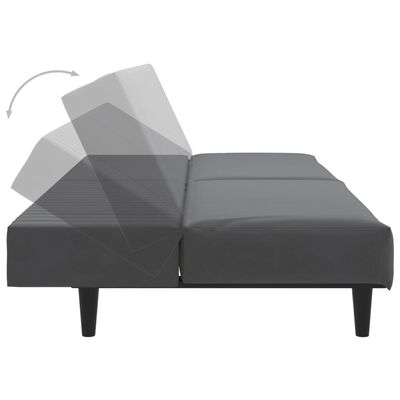 vidaXL 2-Seater Sofa Bed Dark Grey Velvet