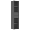 vidaXL Book Cabinet High Gloss Grey 36x30x171 cm Engineered Wood