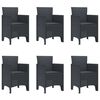 vidaXL Garden Dining Set 7 pcs Anthracite Polt rattan