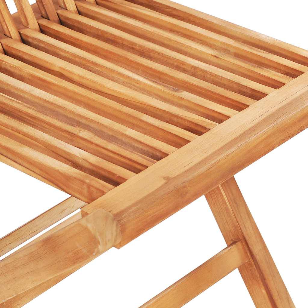 vidaXL 3 Piece Bistro Set with Cream Cushions Solid Teak Wood