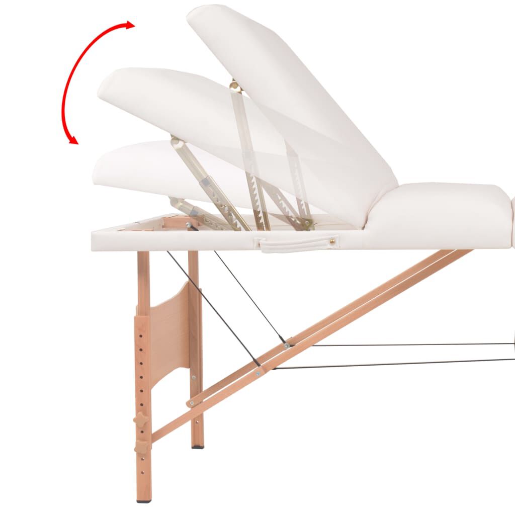 vidaXL 3-Zone Folding Massage Table 10 cm Thick White