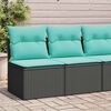 vidaXL 2 Piece Garden Sofa Set with Cushions Black Poly Rattan Acacia