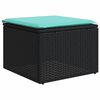 vidaXL 7 Piece Garden Sofa Set with Cushions Black Poly Rattan
