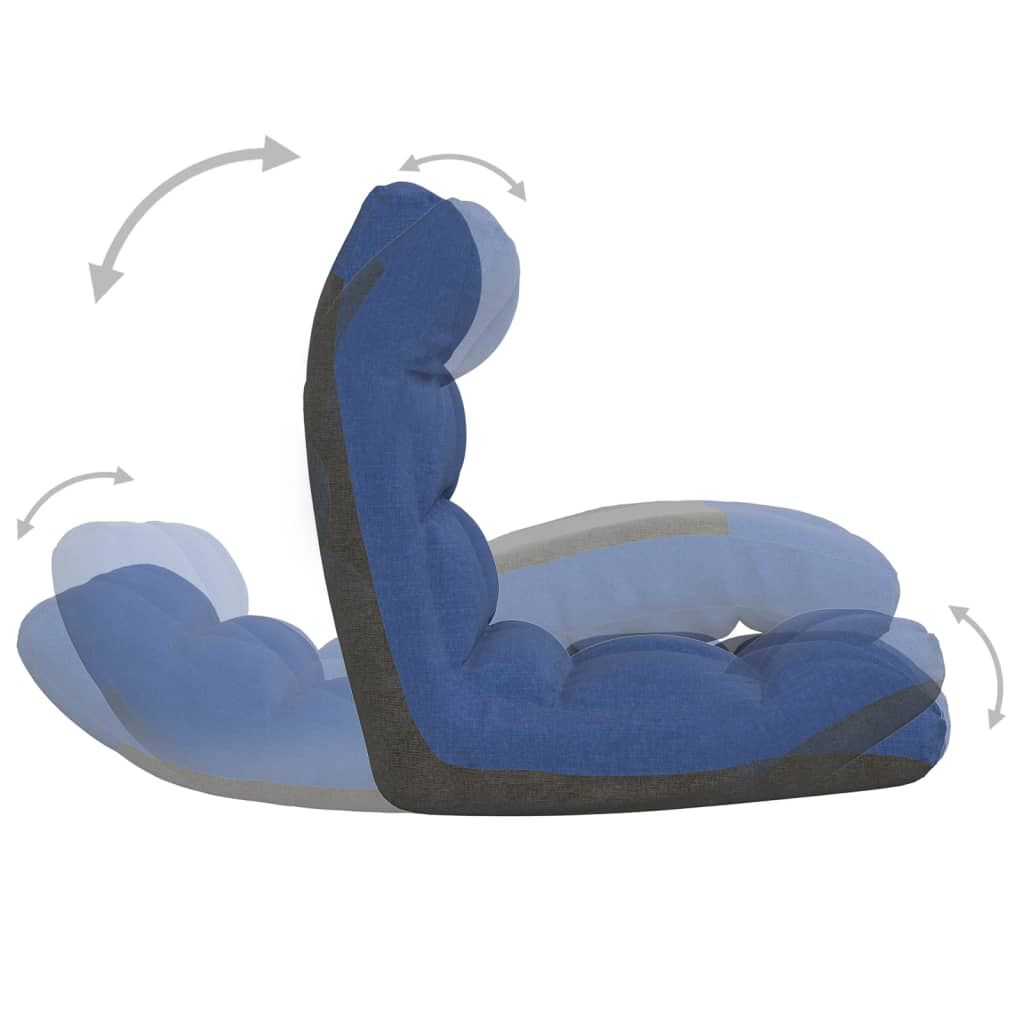 vidaXL Folding Floor Chair Blue Fabric