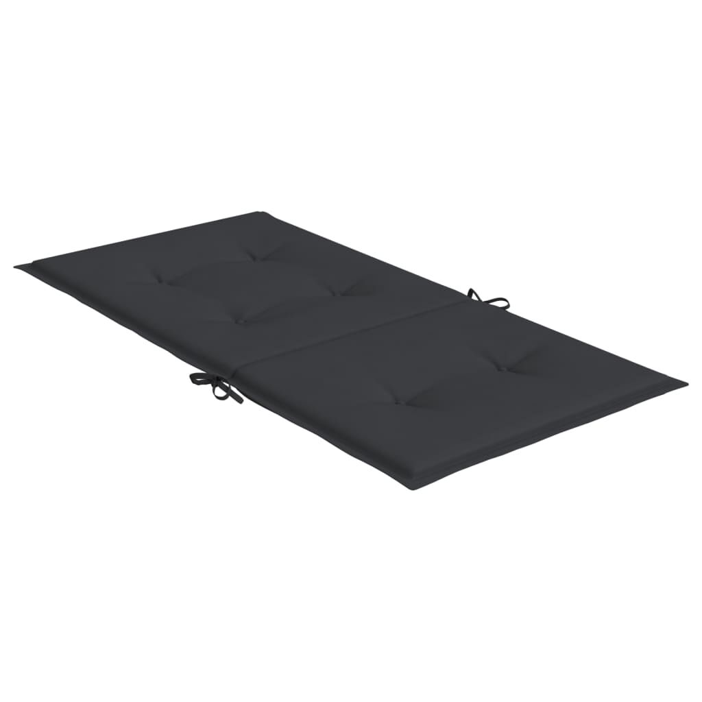 vidaXL Garden Lowback Chair Cushions 4 pcs Black 100x50x3 cm Oxford Fabric