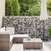 vidaXL Gabion Wall with Covers Galvanised Steel 600x50x150 cm