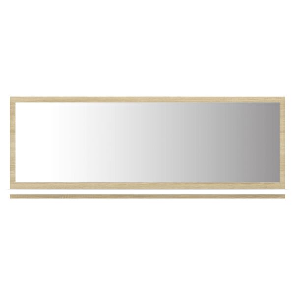 vidaXL Bathroom Mirror White and Sonoma Oak 100x10.5x37 cm Engineered Wood