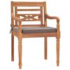 vidaXL Batavia Chairs 2 pcs with Dark Grey Cushions Solid Teak Wood