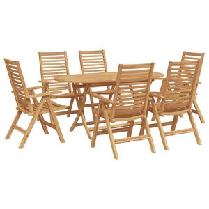 vidaXL Garden Dining Set 7 pcs Brown Solid teak wood
