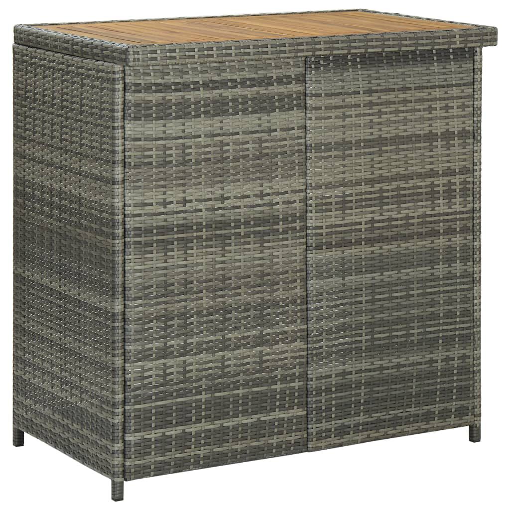 vidaXL 3 Piece Bar Set Poly Rattan Grey