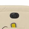 vidaXL Electric Massage Recliner Chair Cream Fabric