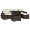 vidaXL 6 Piece Garden Sofa Set with Cushions Brown Poly Rattan