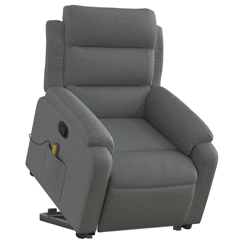 vidaXL Stand up Massage Recliner Chair Dark Grey Fabric