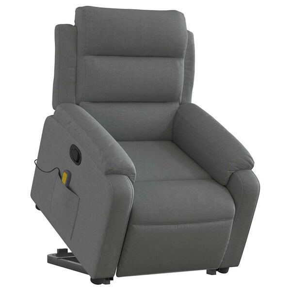 vidaXL Stand up Massage Recliner Chair Dark Grey Fabric