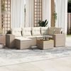vidaXL 7 Piece Garden Sofa Set with Cushions Beige Poly Rattan