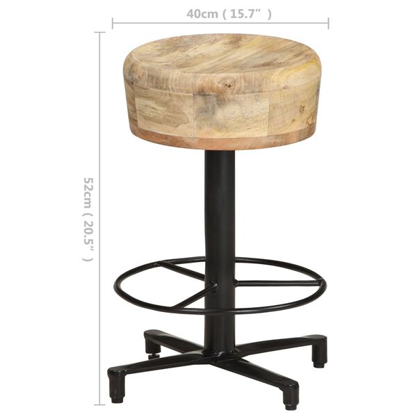 vidaXL Bar Stools 2 pcs 52 cm Solid Mango Wood