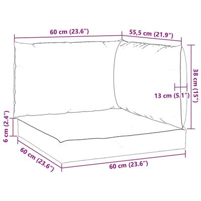 vidaXL Pallet Cushions 3 pcs Green Oxford Fabric