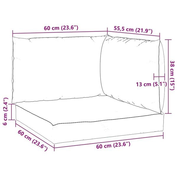 vidaXL Pallet Cushions 3 pcs Green Oxford Fabric