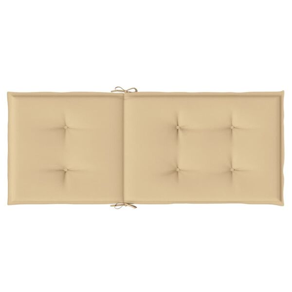vidaXL Highback Chair Cushions 4 pcs Melange Beige 120x50x4 cm Fabric