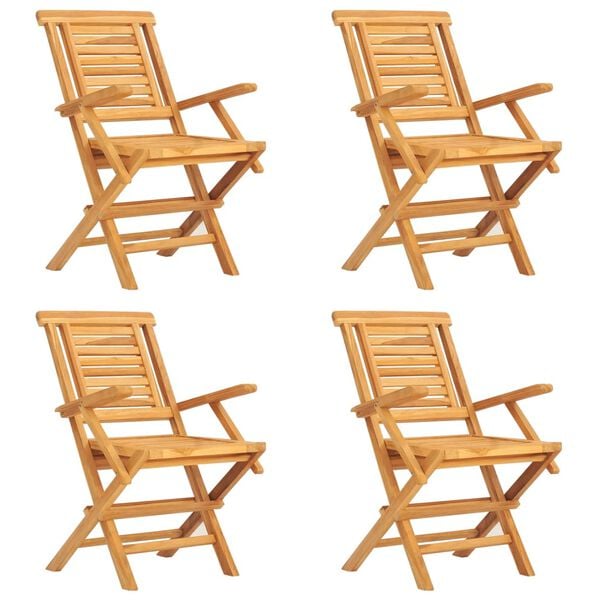 vidaXL 5 Piece Garden Dining Set Solid Wood Teak