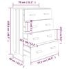 vidaXL Sideboard HAMAR Dark Grey 79x40x103.5 cm Solid Wood Pine