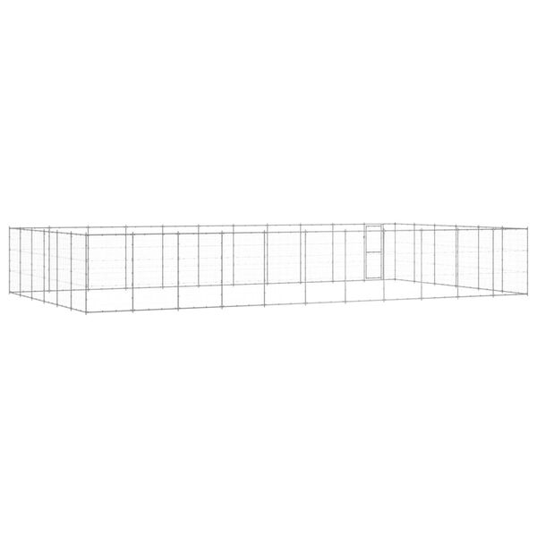 vidaXL Outdoor Dog Kennel Galvanised Steel 79.86 m²