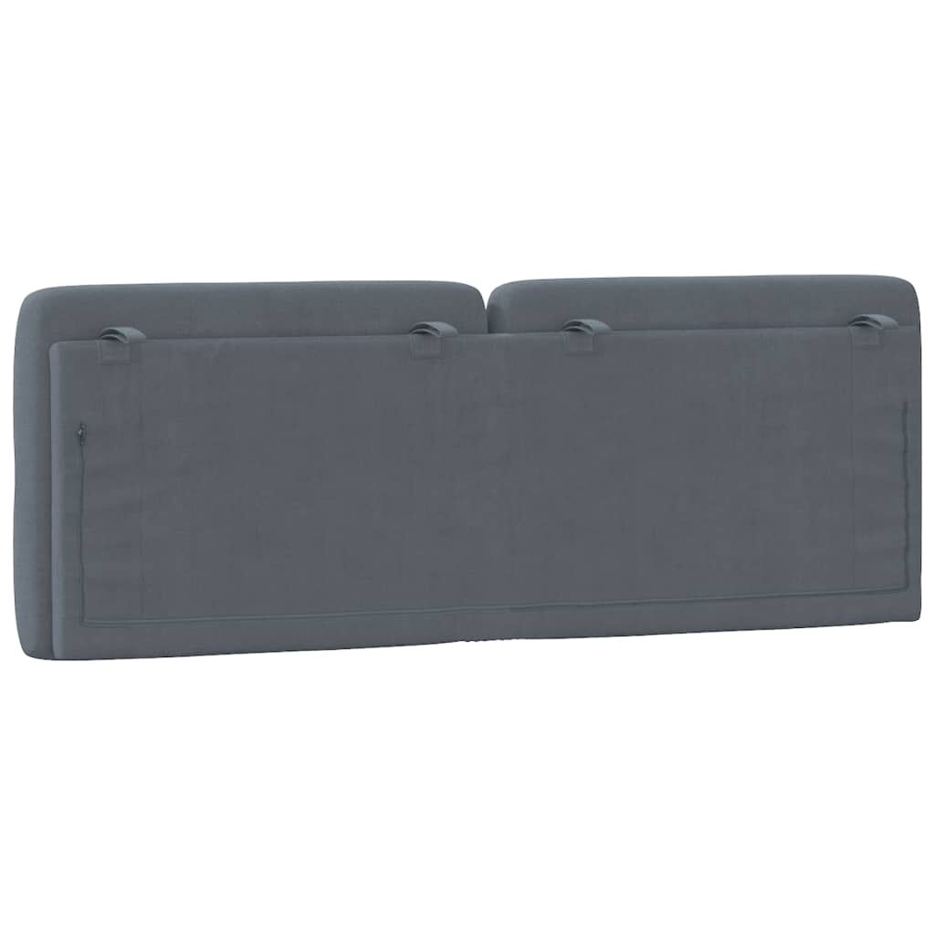 vidaXL Headboard Cushion Dark Grey 137 cm Double Velvet