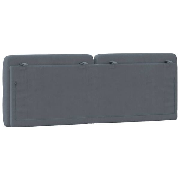 vidaXL Headboard Cushion Dark Grey 137 cm Double Velvet